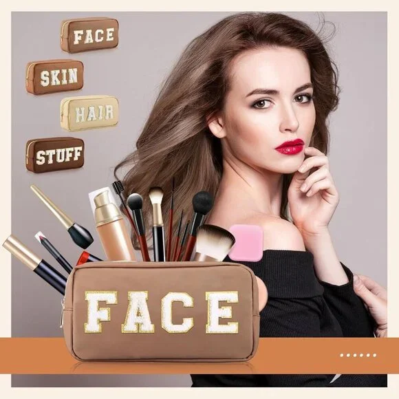 4 Pcs Nylon Makeup Bags Set Women Travel Toiletry Organizer Zipper - Picture 7 of 7